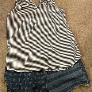 Old Navy Top and Denim Shorts Size Small